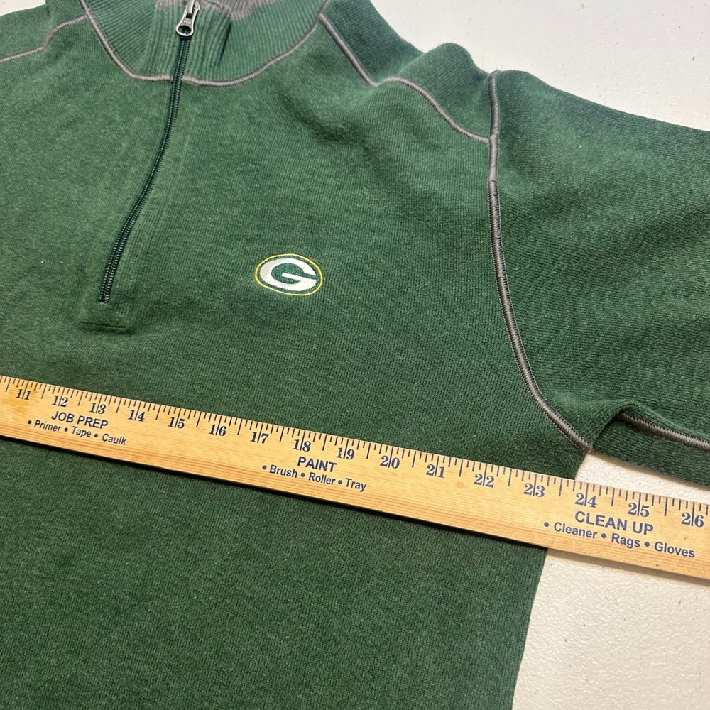 Cutter & Buck Packers Pullover Mens Large Green Quarter Zip Outdoor Sweater - Picture 3 of 6